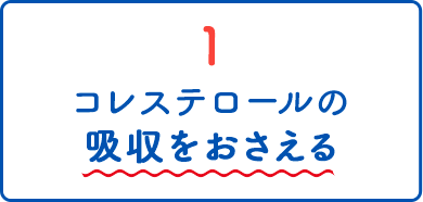 1コレステロールの吸収をおさえる